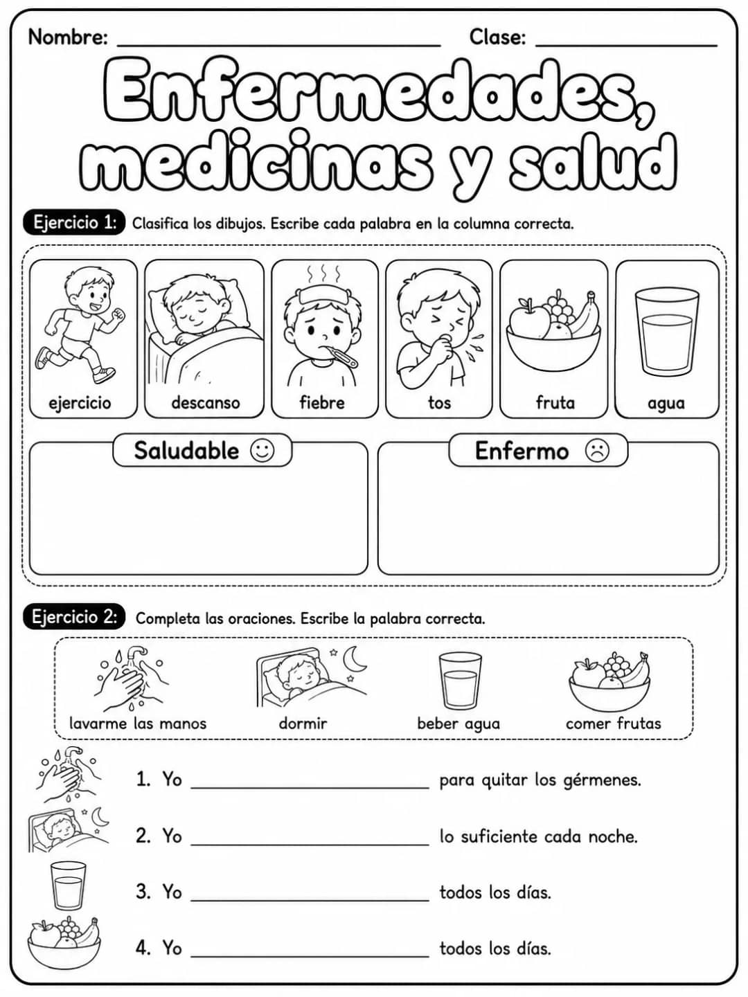 2.º grado - cuerpo humano y salud - Paquete de fichas vista previa imprimible de ciencias en KiwiBee