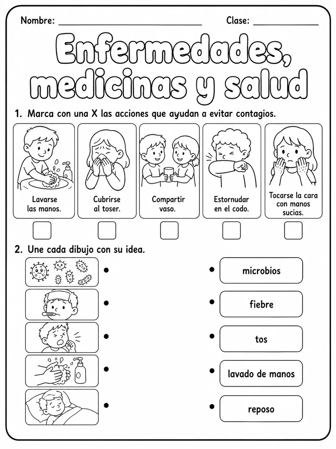 2.º grado - cuerpo humano y salud - Paquete de fichas página 2 vista previa imprimible