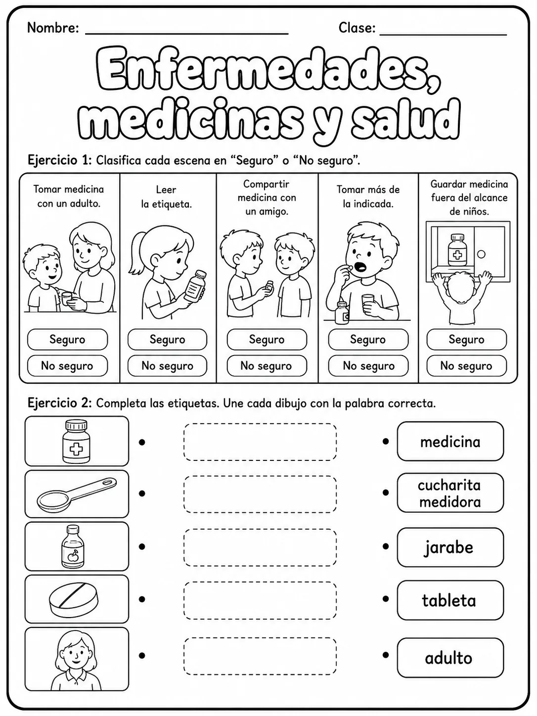 2.º grado - cuerpo humano y salud - Paquete de fichas página 3 vista previa imprimible