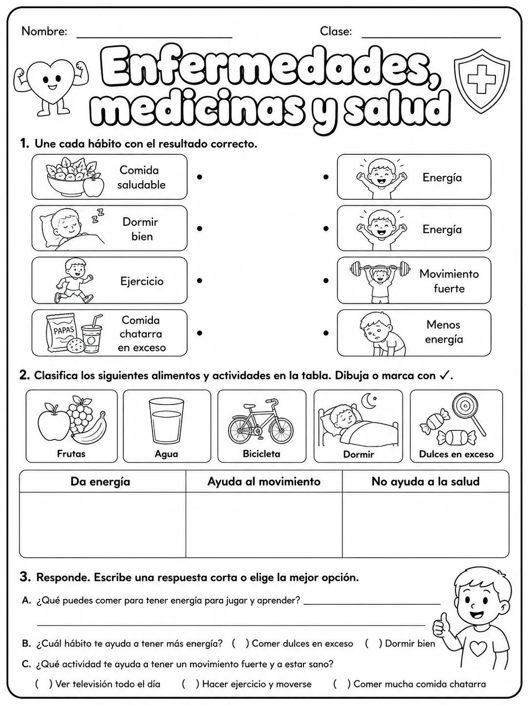 2.º grado - cuerpo humano y salud - Paquete de fichas página 5 vista previa imprimible