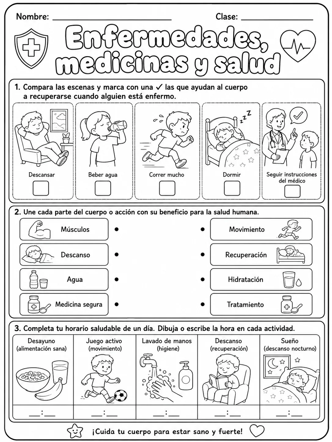 2.º grado - cuerpo humano y salud - Paquete de fichas página 6 vista previa imprimible