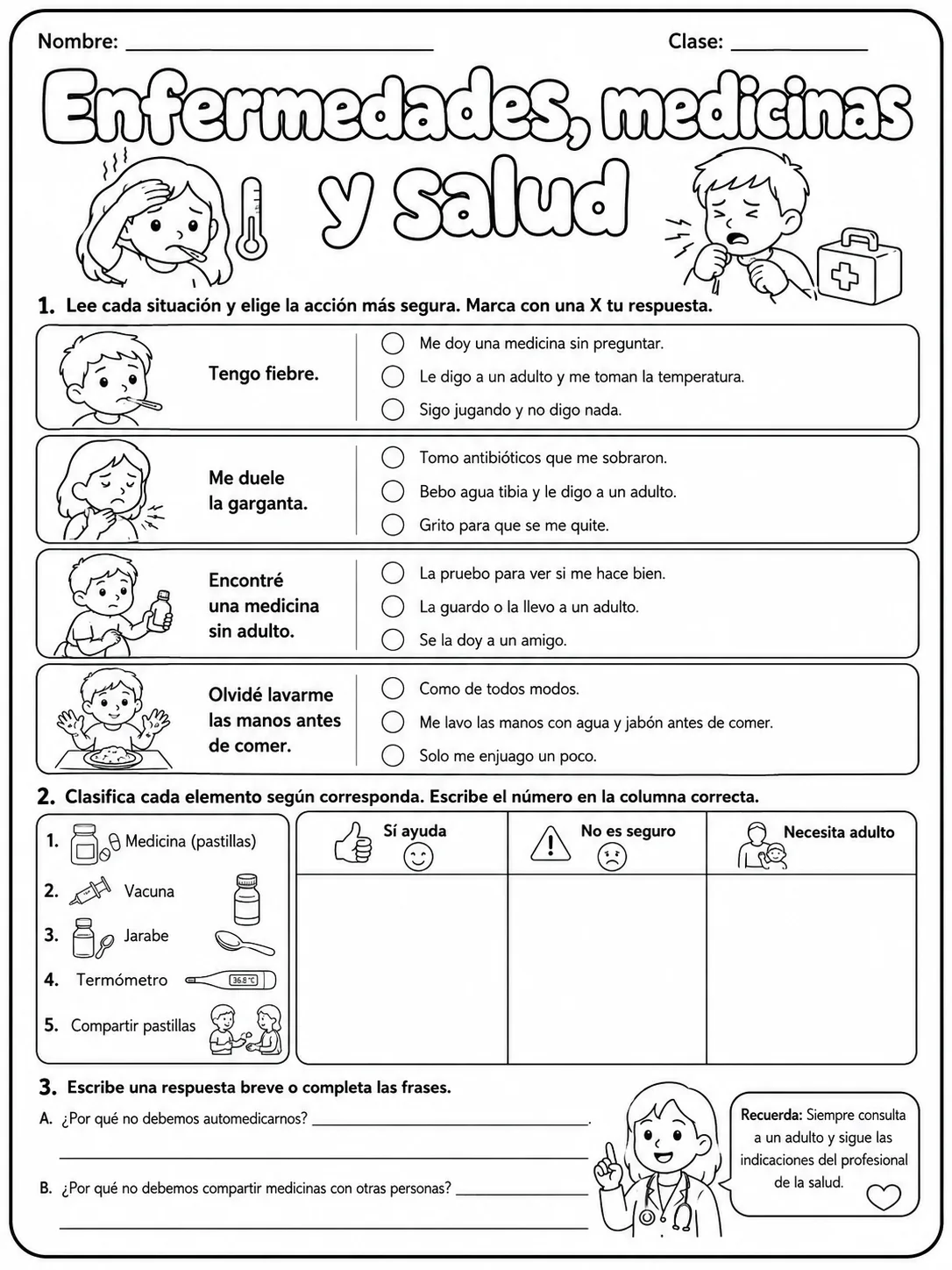 2.º grado - cuerpo humano y salud - Paquete de fichas página 8 vista previa imprimible