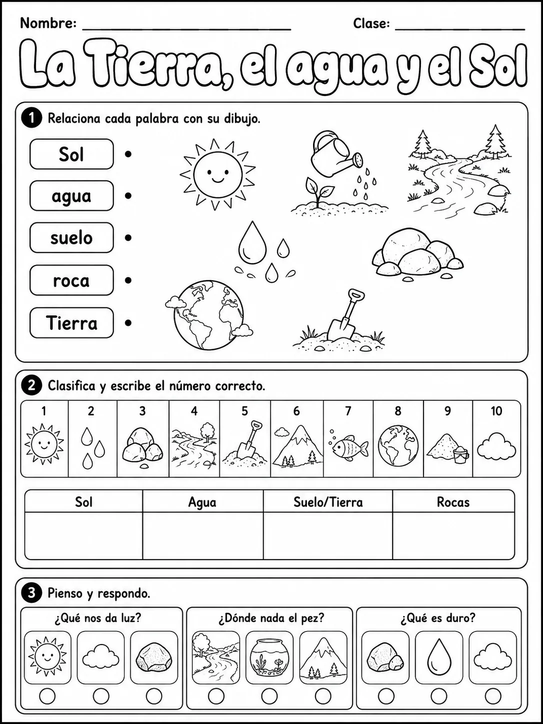 3.º grado - agua - Paquete de fichas - Conjunto 2 página 10 vista previa imprimible