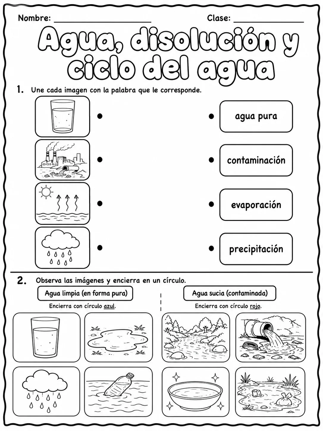 3.º grado - agua - Paquete de fichas vista previa imprimible de ciencias en KiwiBee