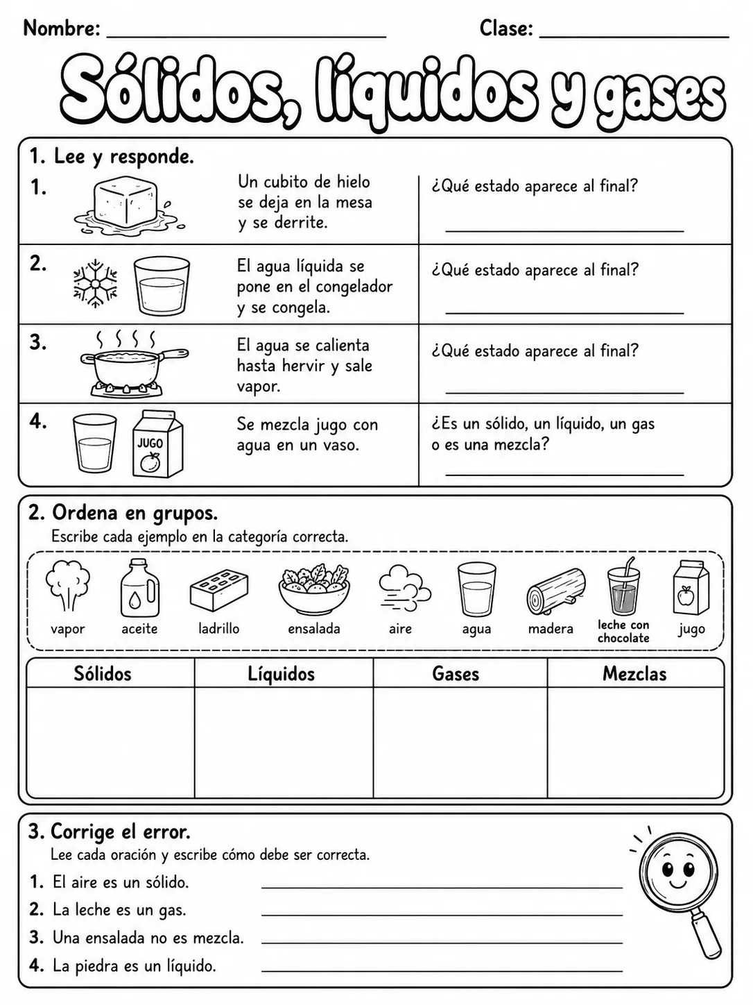 3.º grado - agua y medio ambiente - Paquete de fichas - Conjunto 2 página 8 vista previa imprimible