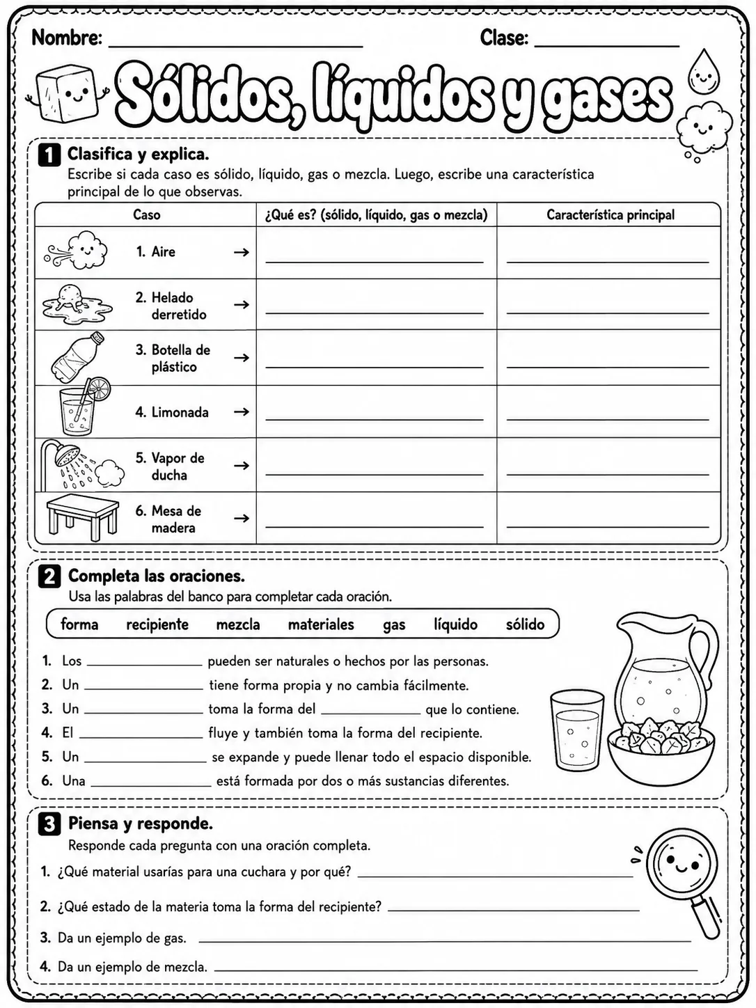 3.º grado - agua y medio ambiente - Paquete de fichas - Conjunto 2 página 10 vista previa imprimible