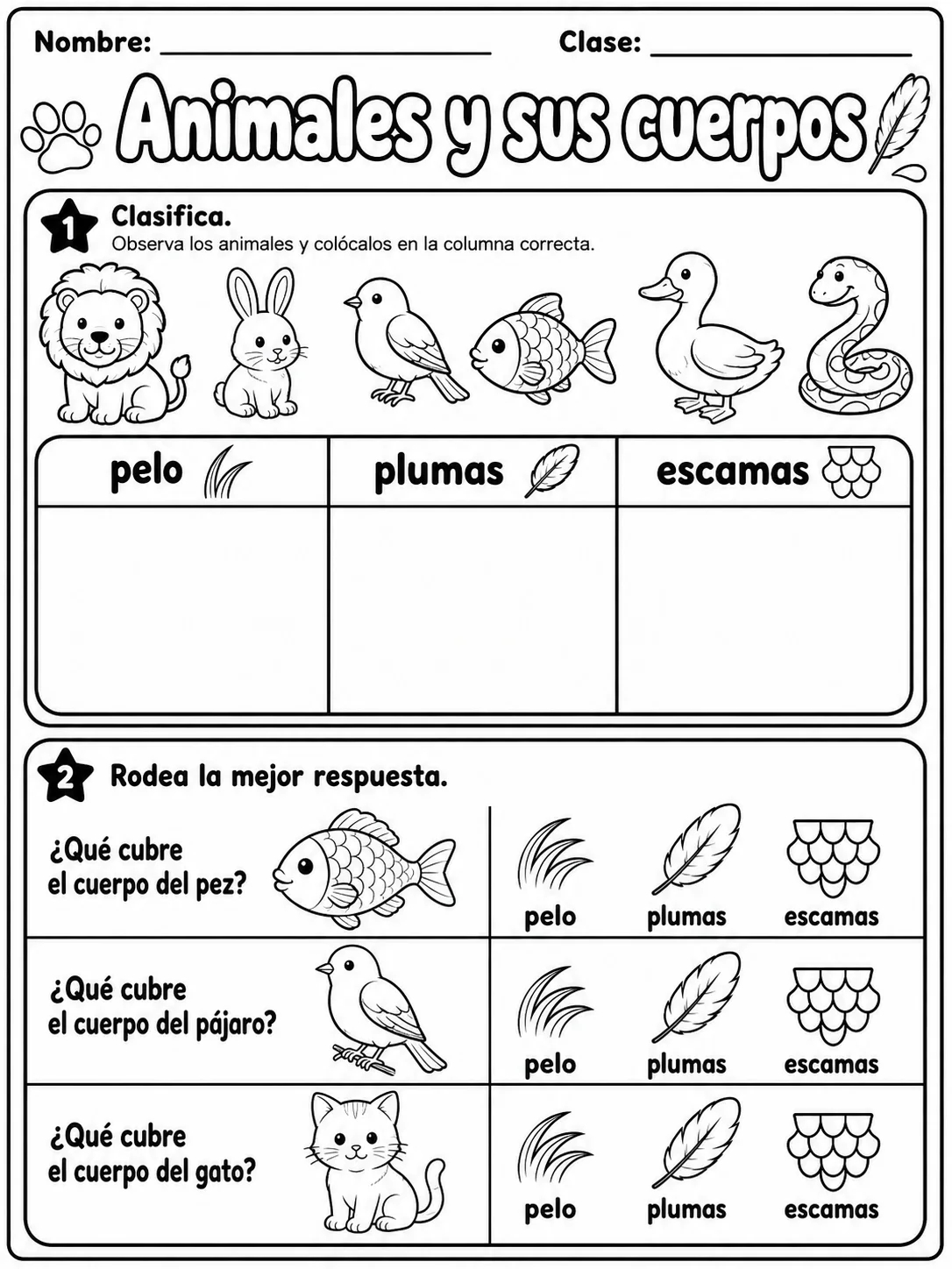 3.º grado - animales y hábitats - Paquete de fichas - Conjunto 2 página 3 vista previa imprimible
