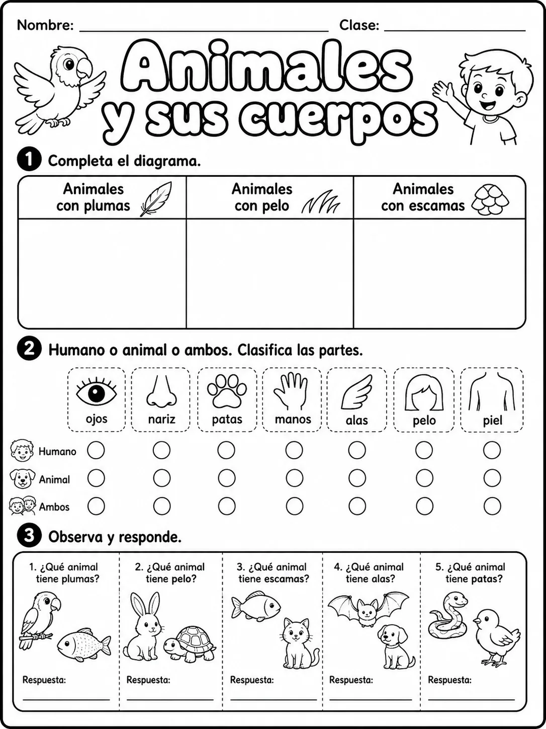 3.º grado - animales y hábitats - Paquete de fichas - Conjunto 2 página 9 vista previa imprimible