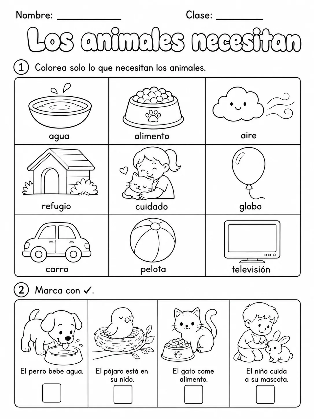 3.º grado - animales y hábitats - Paquete de fichas - Conjunto 3 página 2 vista previa imprimible