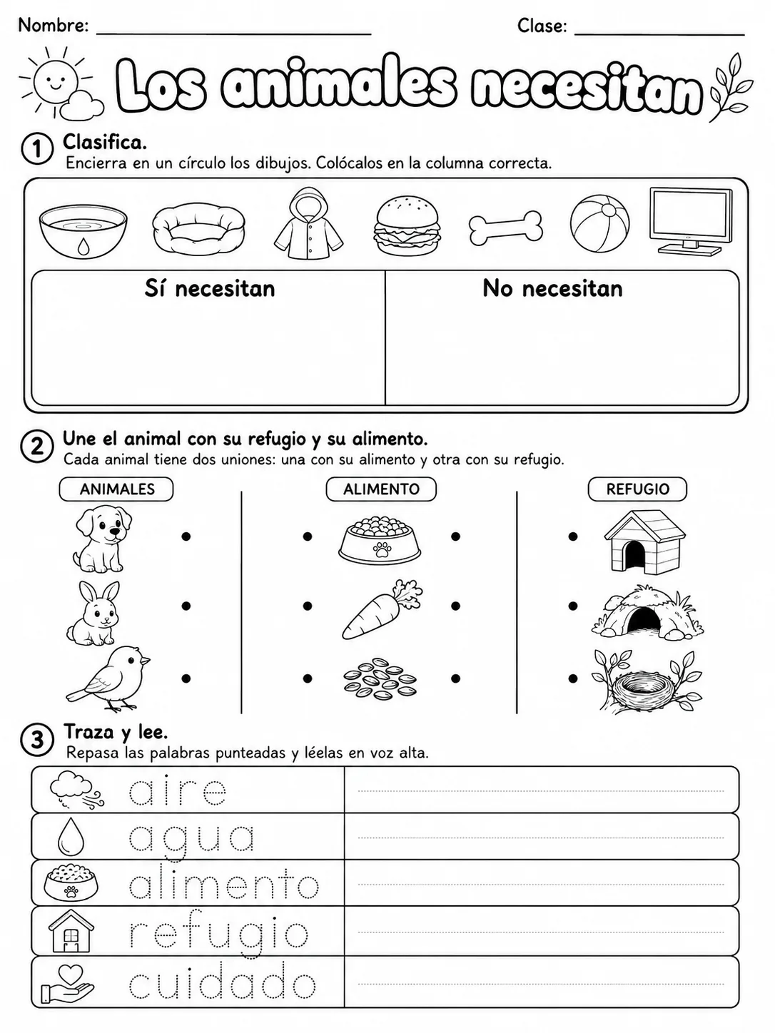 3.º grado - animales y hábitats - Paquete de fichas - Conjunto 3 página 7 vista previa imprimible