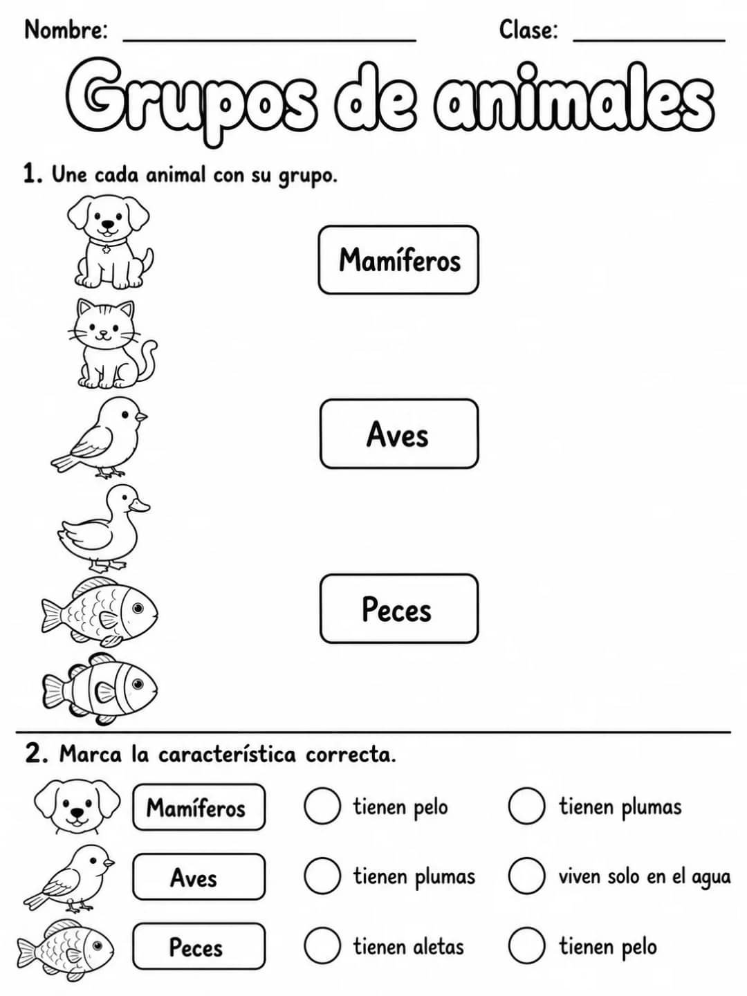 3.º grado - animales y hábitats - Paquete de fichas - Conjunto 4 vista previa imprimible de ciencias en KiwiBee
