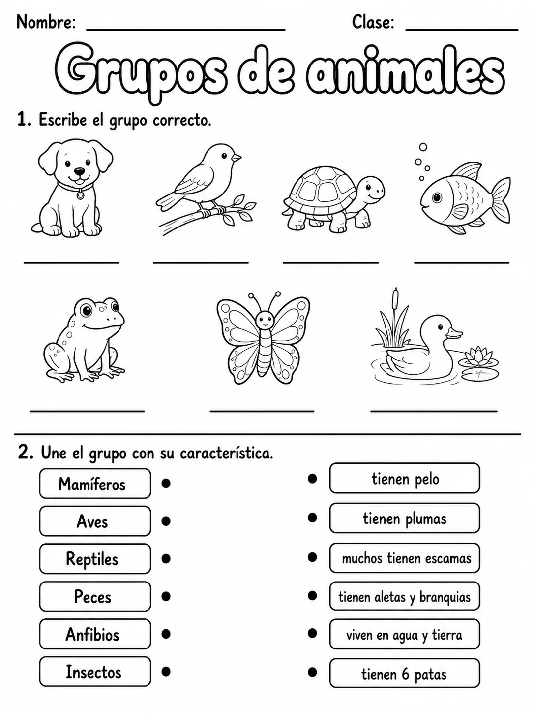 3.º grado - animales y hábitats - Paquete de fichas - Conjunto 4 página 3 vista previa imprimible