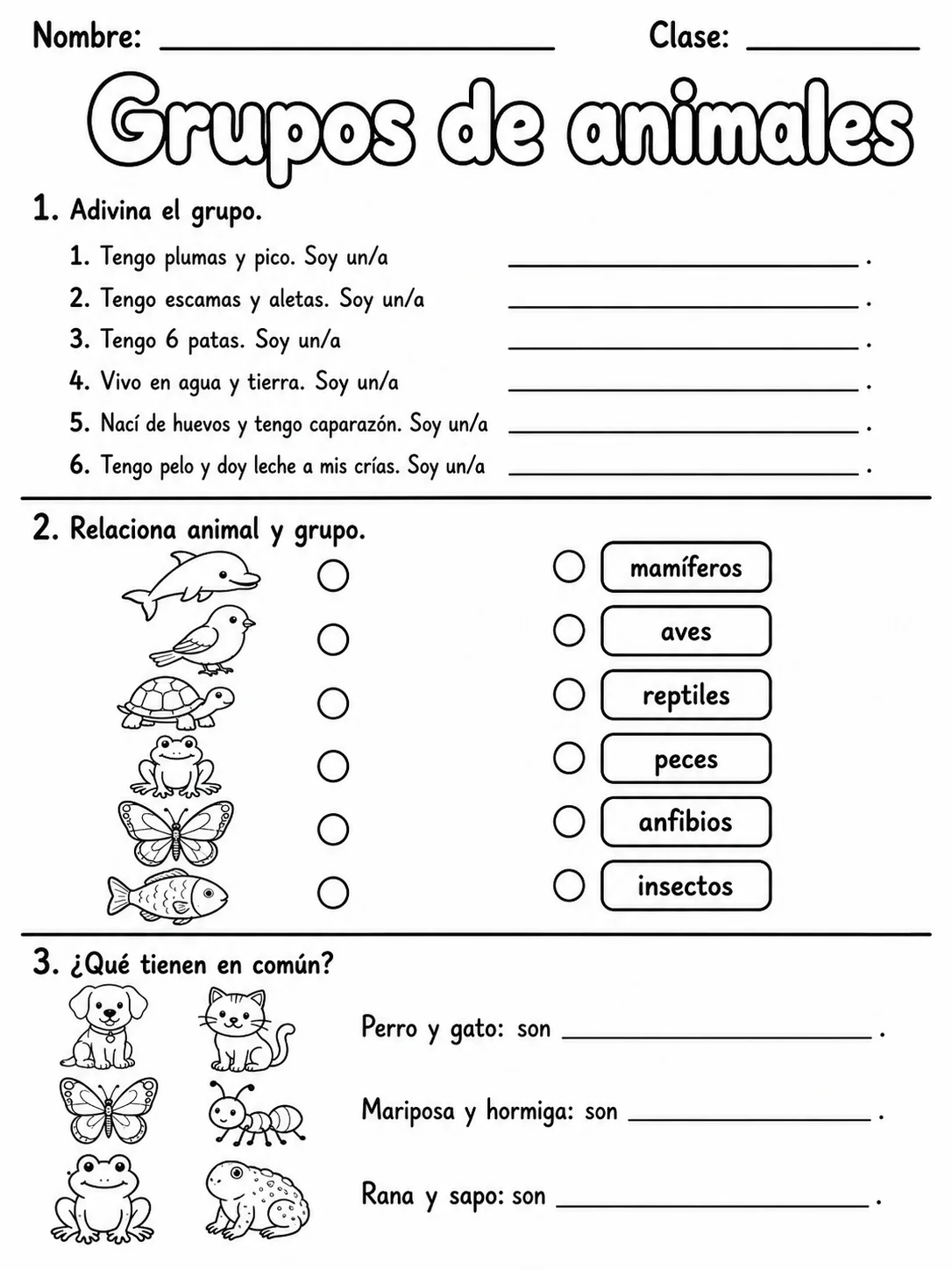 3.º grado - animales y hábitats - Paquete de fichas - Conjunto 4 página 6 vista previa imprimible