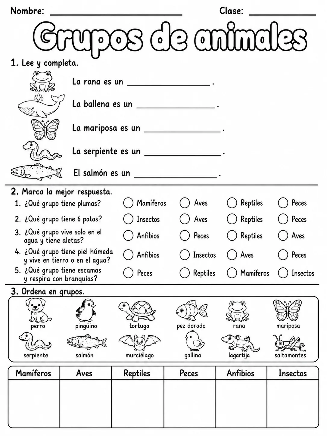 3.º grado - animales y hábitats - Paquete de fichas - Conjunto 4 página 7 vista previa imprimible
