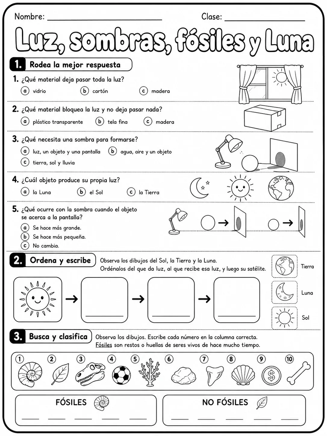3.º grado - ciencias físicas - Paquete de fichas - Conjunto 2 página 7 vista previa imprimible