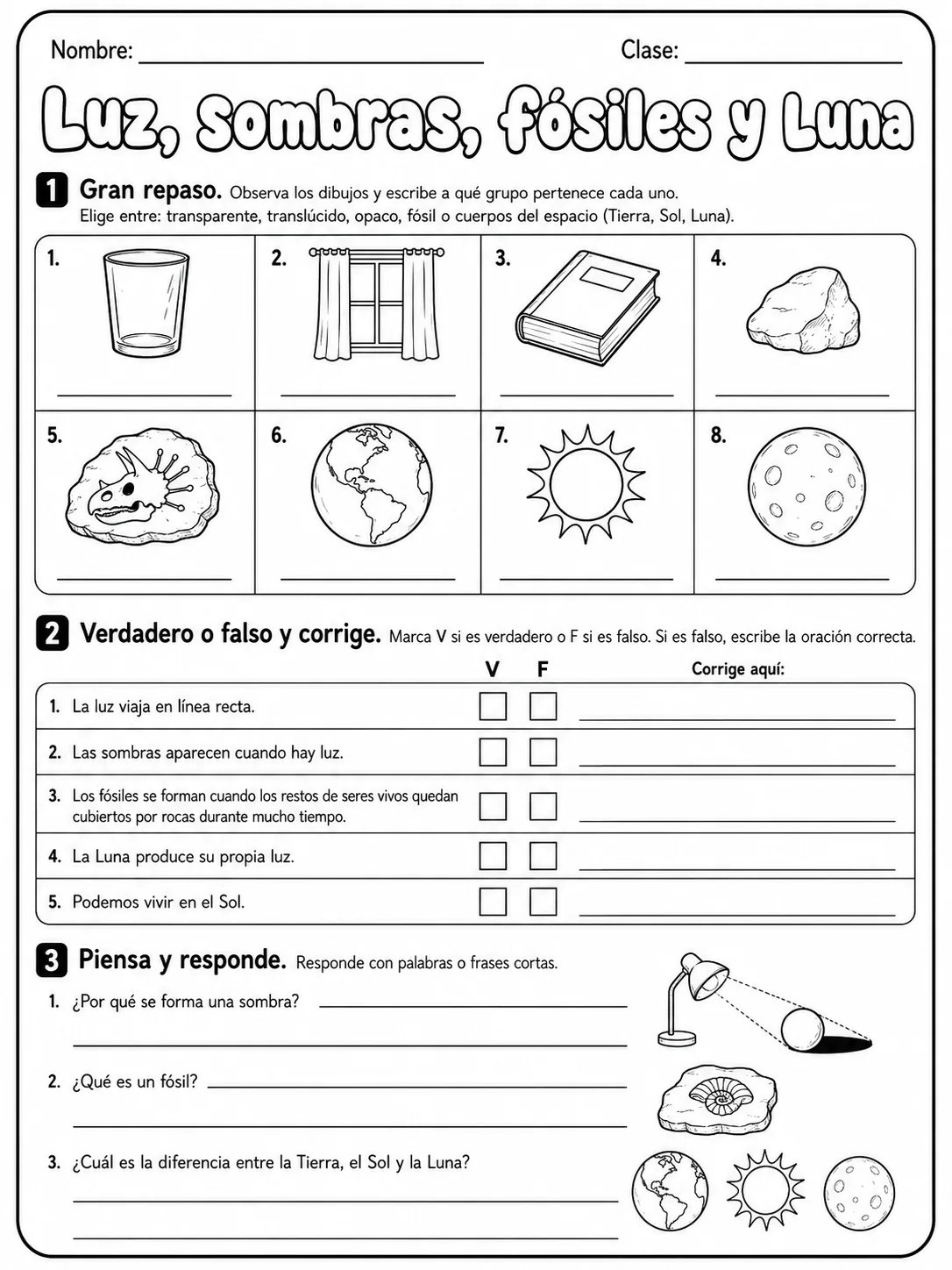 3.º grado - ciencias físicas - Paquete de fichas - Conjunto 2 página 10 vista previa imprimible