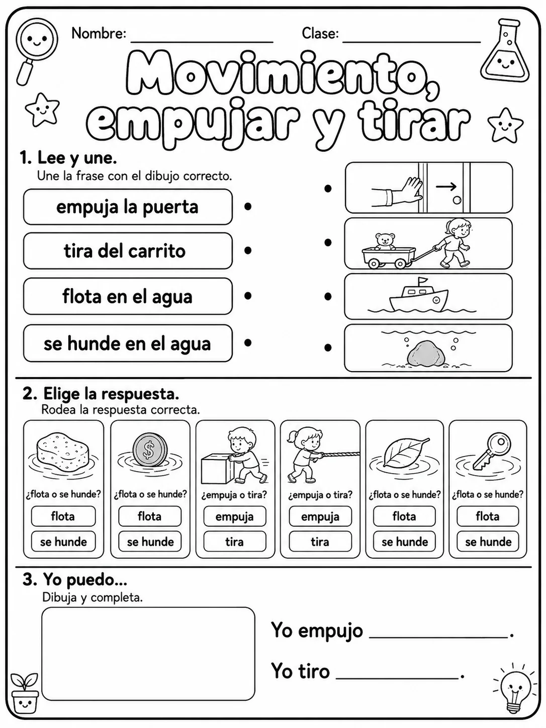 3.º grado - ciencias físicas - Paquete de fichas - Conjunto 3 página 9 vista previa imprimible