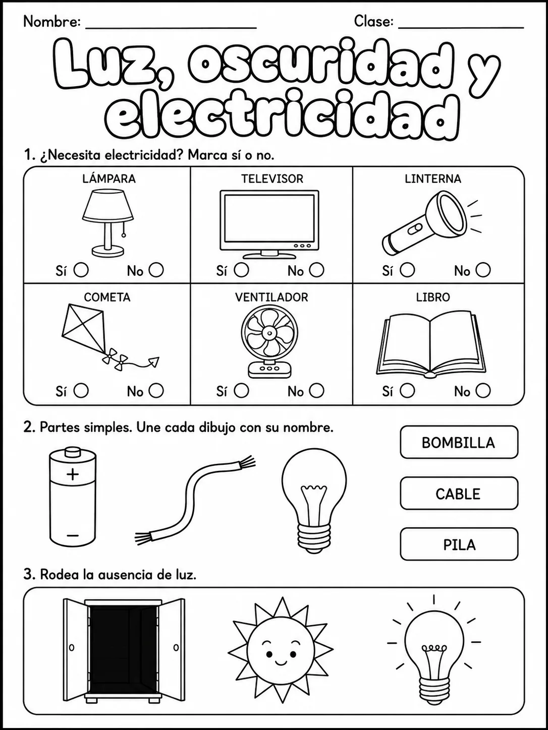 3.º grado - ciencias físicas - Paquete de fichas página 4 vista previa imprimible