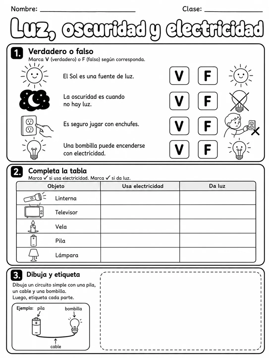 3.º grado - ciencias físicas - Paquete de fichas página 9 vista previa imprimible