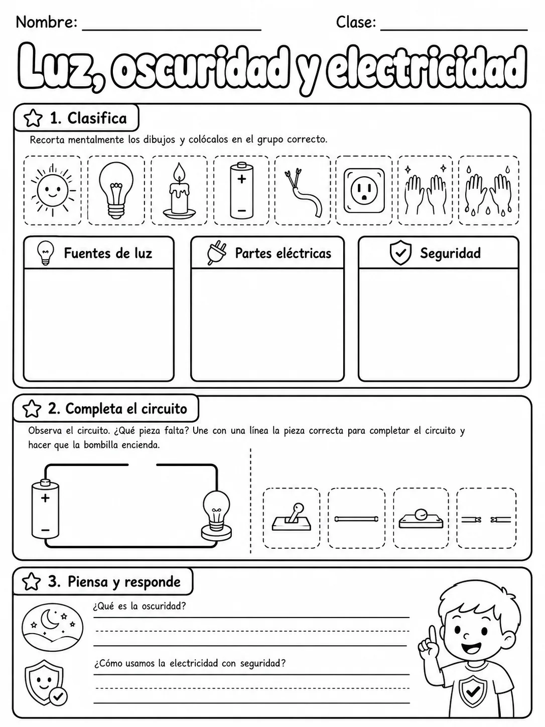 3.º grado - ciencias físicas - Paquete de fichas página 10 vista previa imprimible