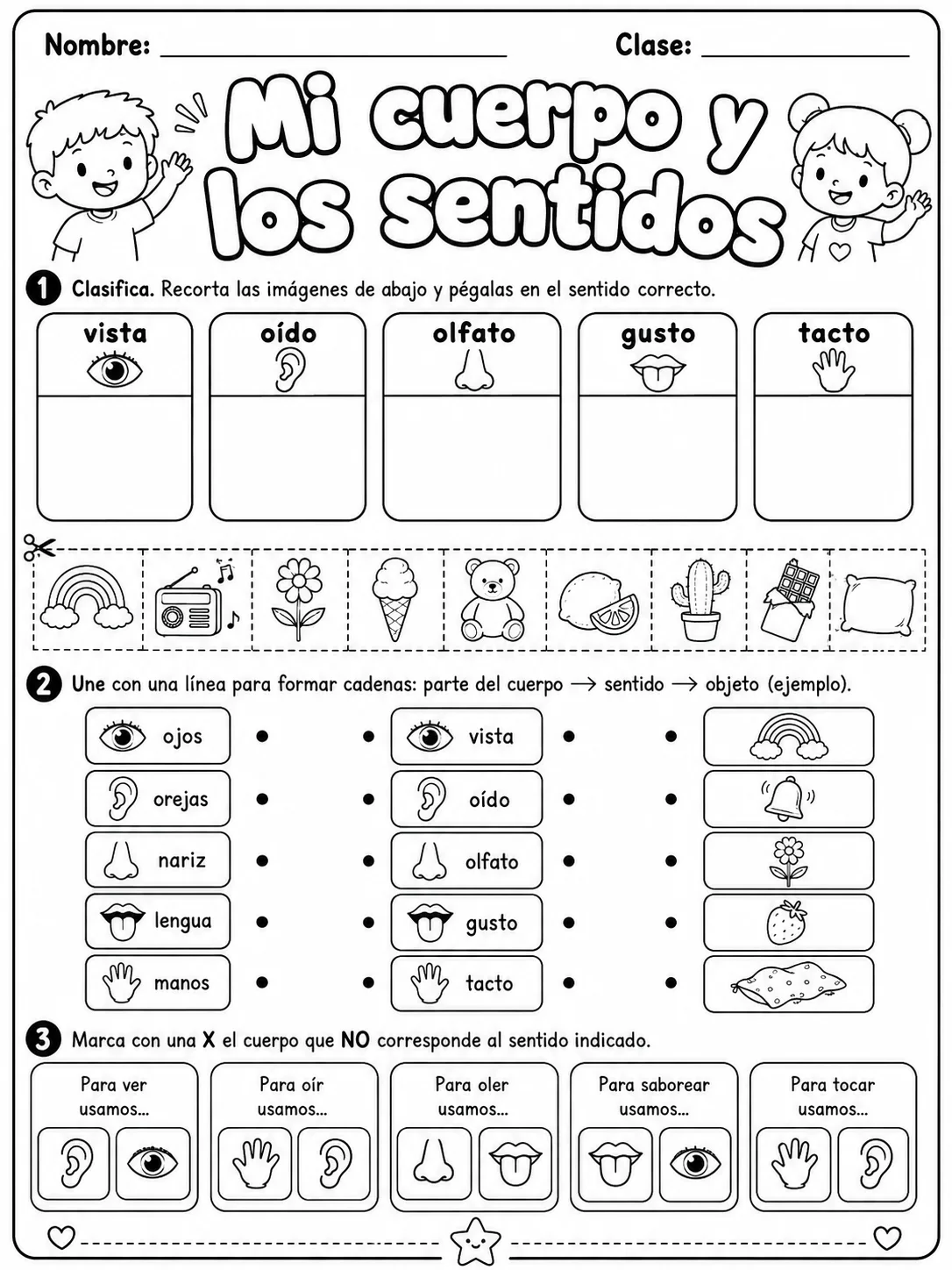 3.º grado - cuerpo humano y salud - Paquete de fichas - Conjunto 2 página 7 vista previa imprimible