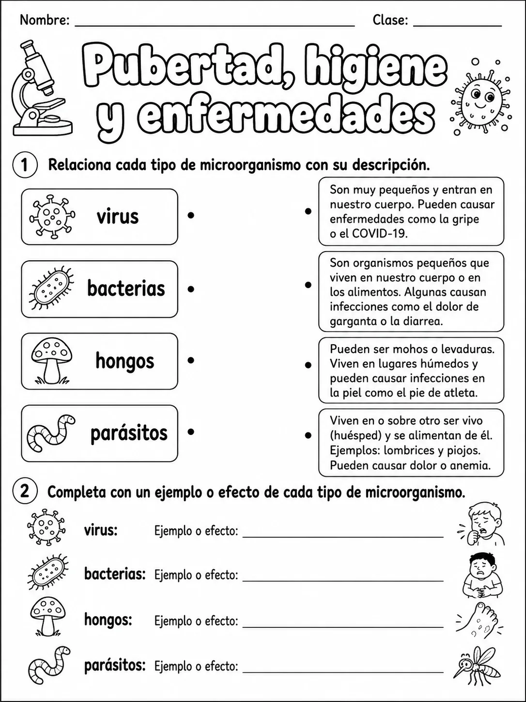 3.º grado - cuerpo humano y salud - Paquete de fichas página 3 vista previa imprimible