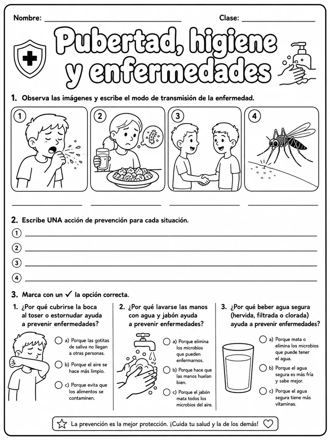 3.º grado - cuerpo humano y salud - Paquete de fichas página 4 vista previa imprimible
