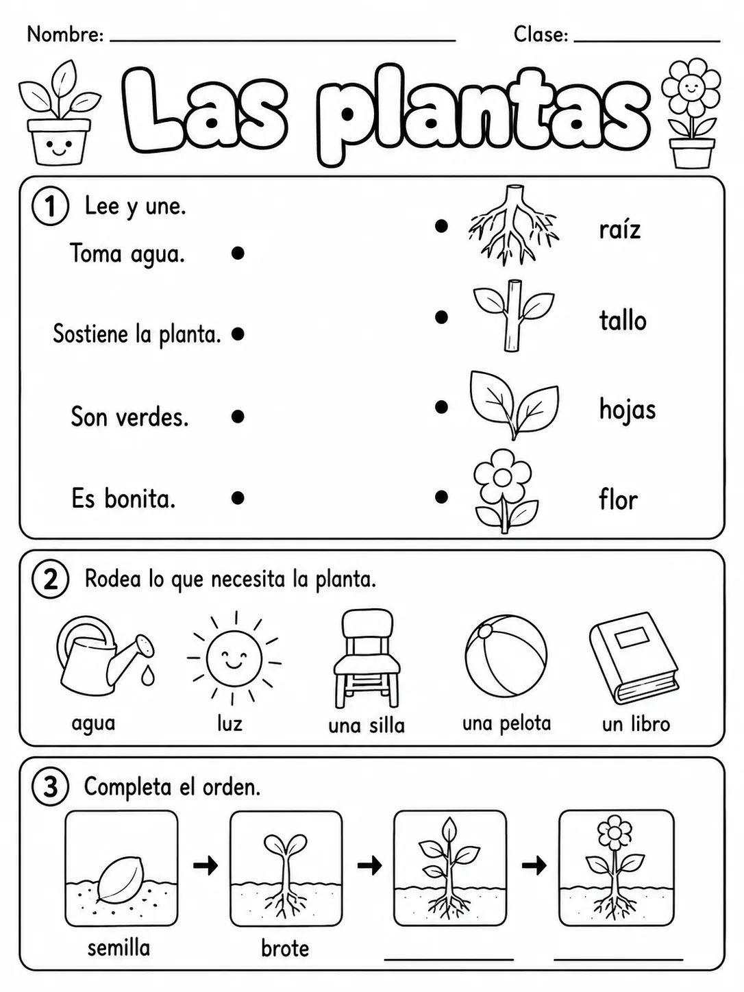 3.º grado - plantas - Paquete de fichas - Conjunto 3 página 9 vista previa imprimible