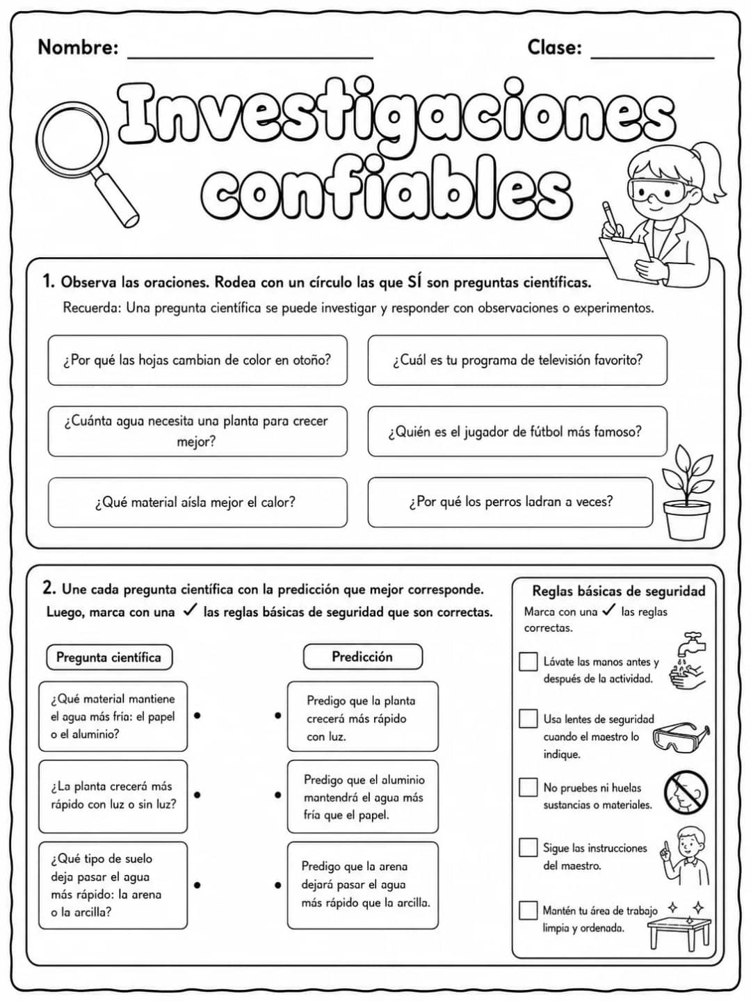 3.º grado - plantas - Paquete de fichas vista previa imprimible de ciencias en KiwiBee