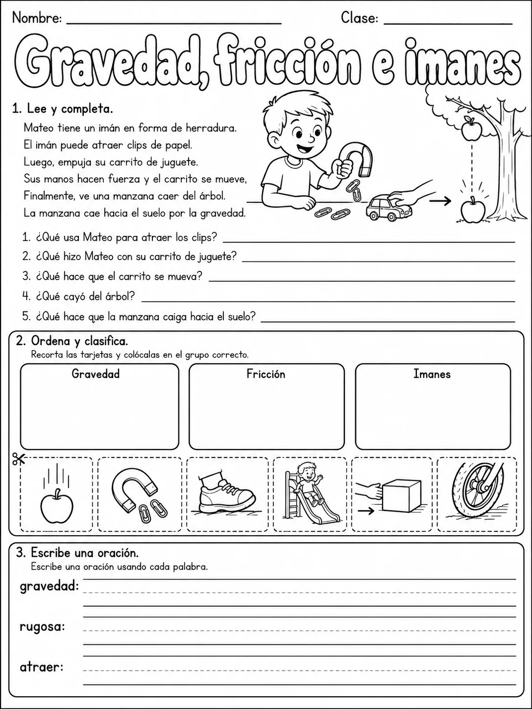 3.º grado - Tierra y espacio - Paquete de fichas página 6 vista previa imprimible