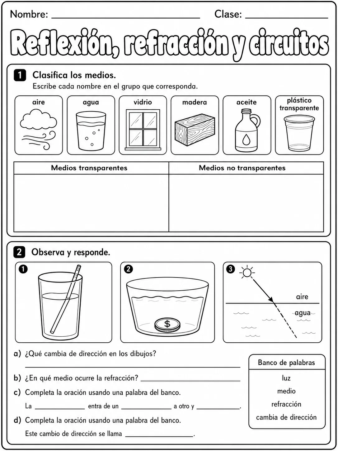 4.º grado - agua y medio ambiente - Paquete de fichas página 2 vista previa imprimible
