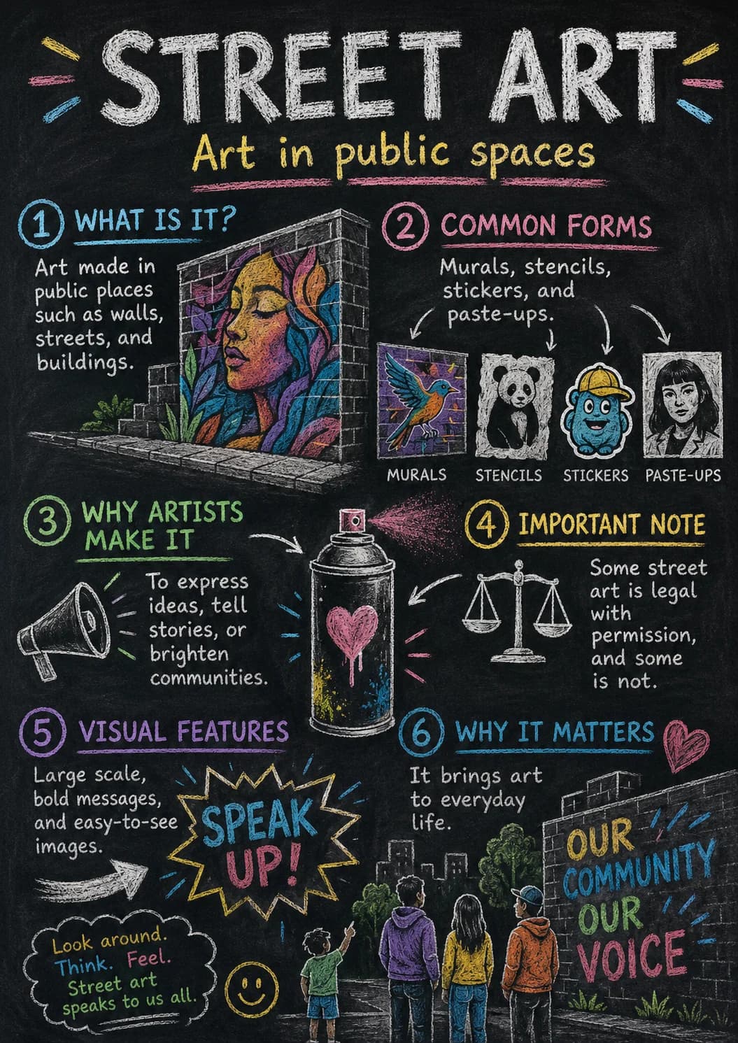 Street Art infographic poster with clear labels for Art History.