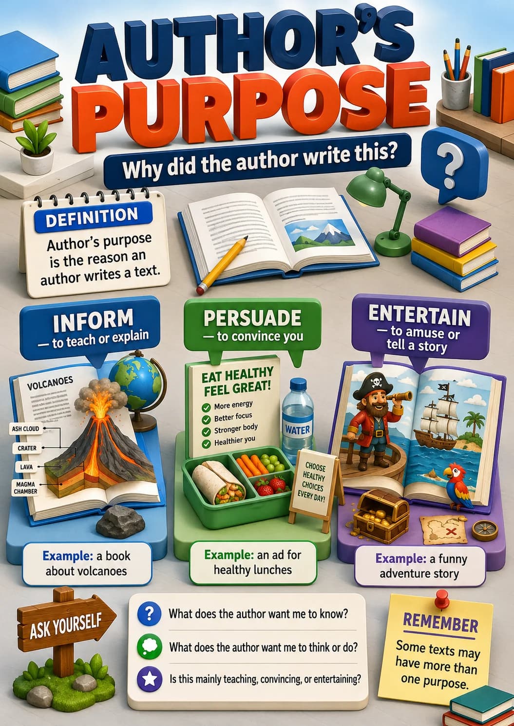Author's Purpose Reading Infographic