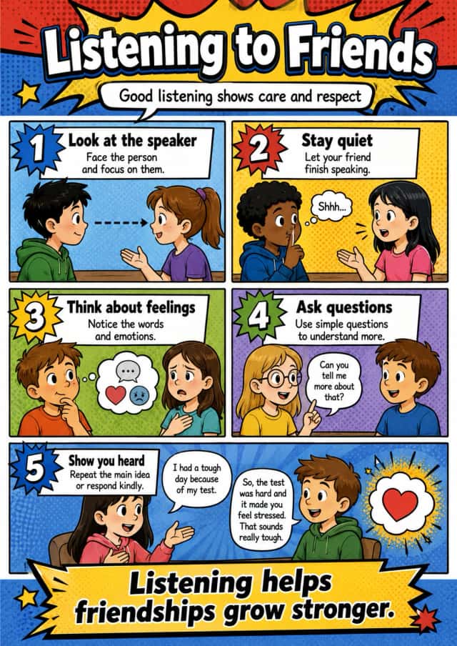 Listening to Friends Friendship Infographic