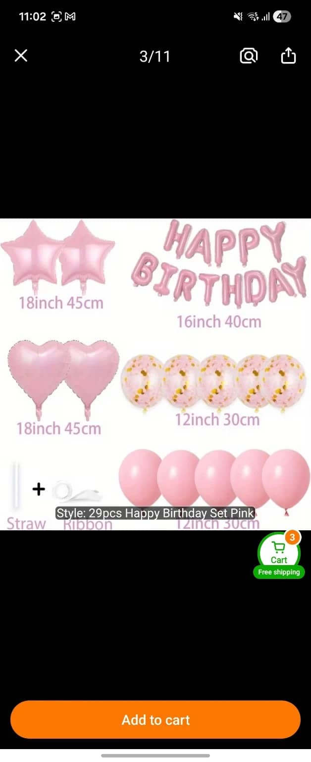 11:02 infographic poster showing 47, 3/11, 18inch 45cm, HAPPY BIRTHDAY and 16inch 40cm for Computer Basics.