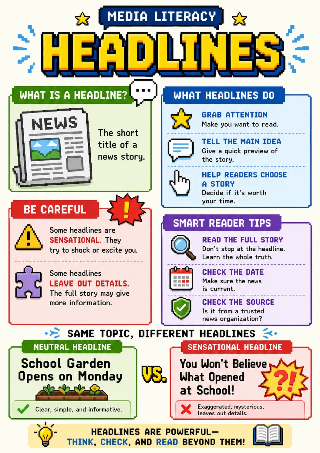 Media Literacy infographic poster with clear labels for Media Literacy.