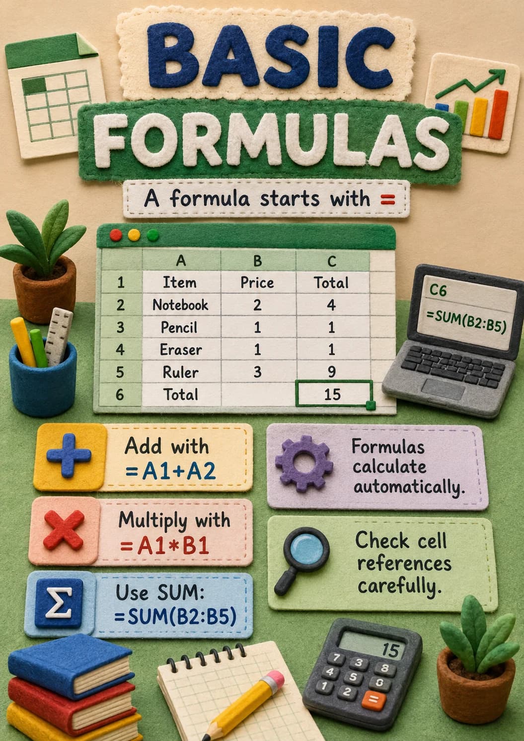 Basic Spreadsheets and Data Infographic
