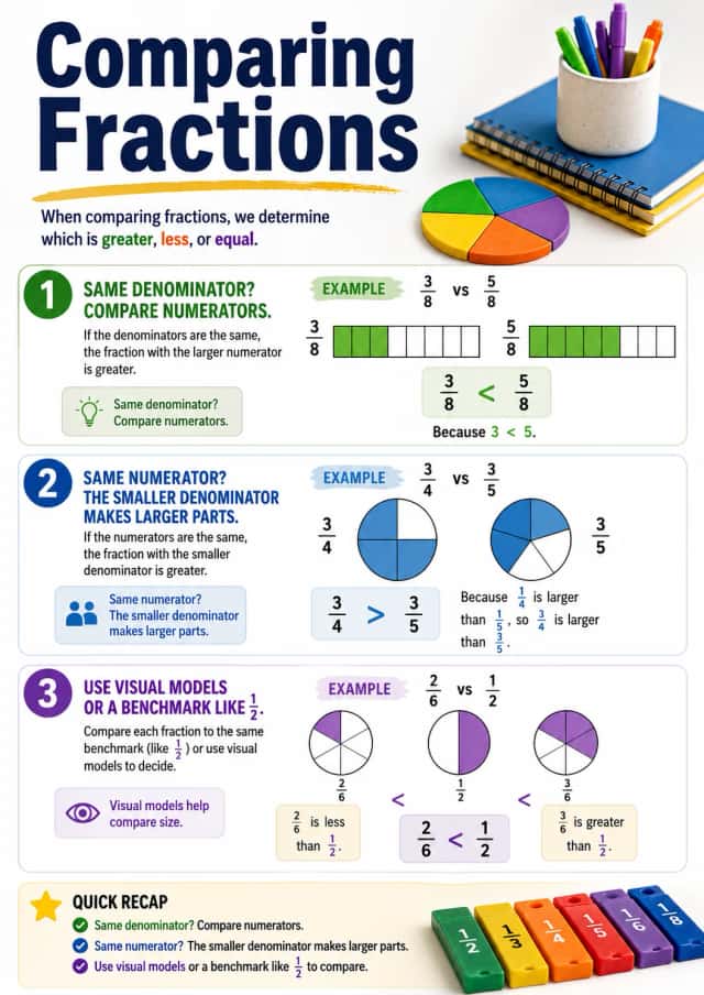 Comparing Fractions Infographic