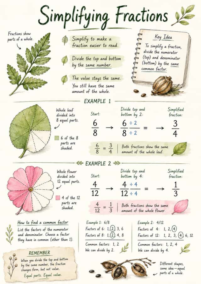 Simplifying Fractions Infographic