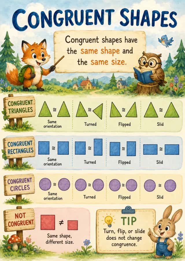 Congruent Shapes Geometry Infographic