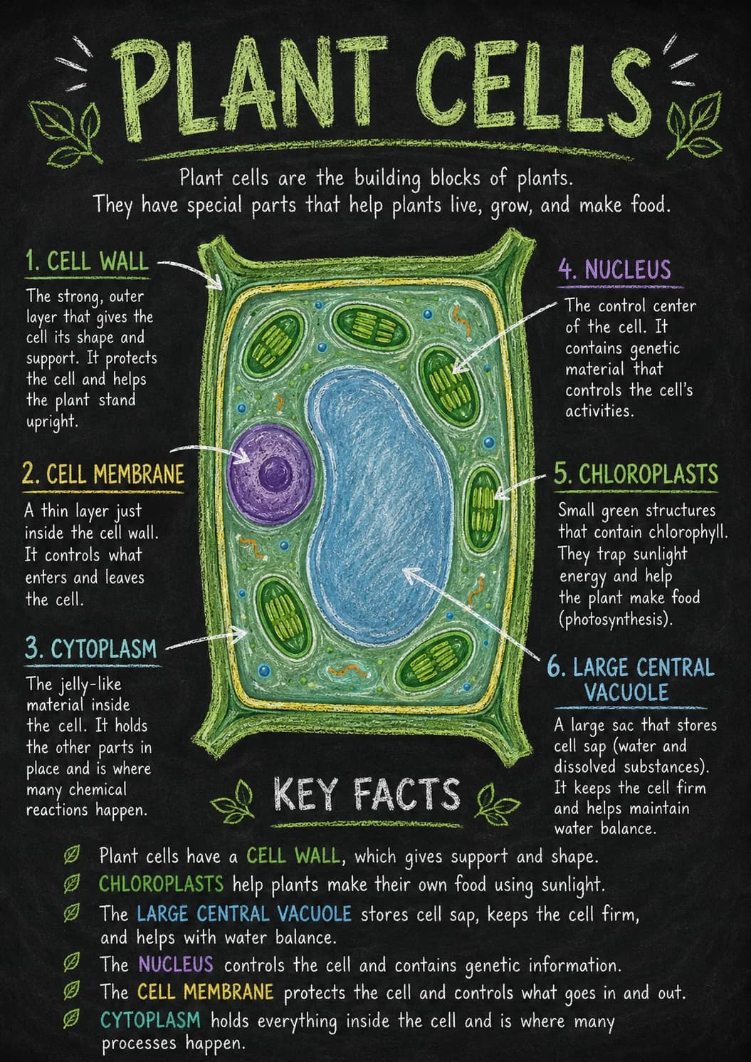 4. Nucleus infographic poster with clear labels for Cells.