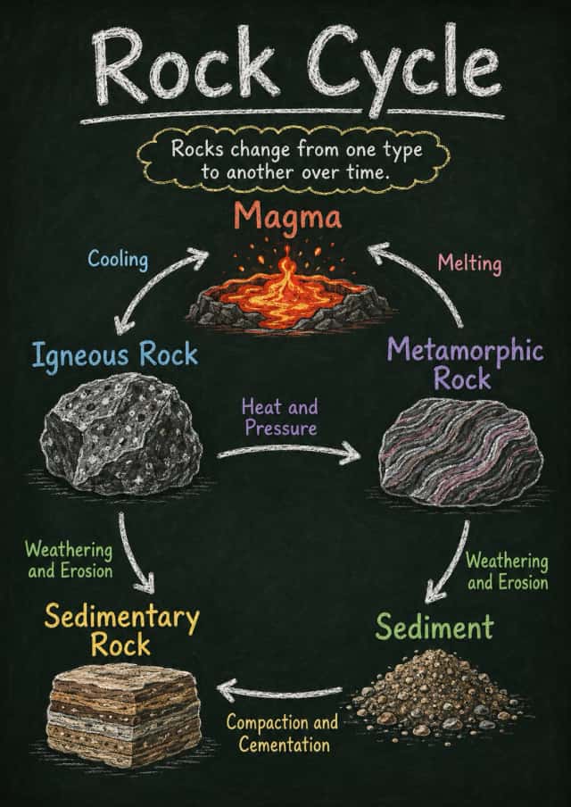 Rock Cycle Earth and Space Infographic