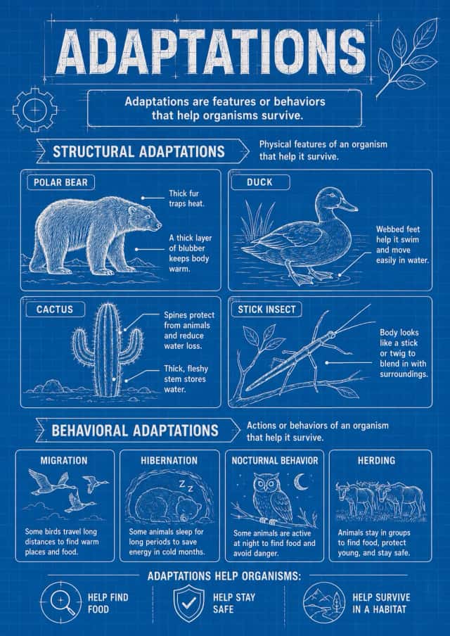 Adaptations Ecosystems Infographic