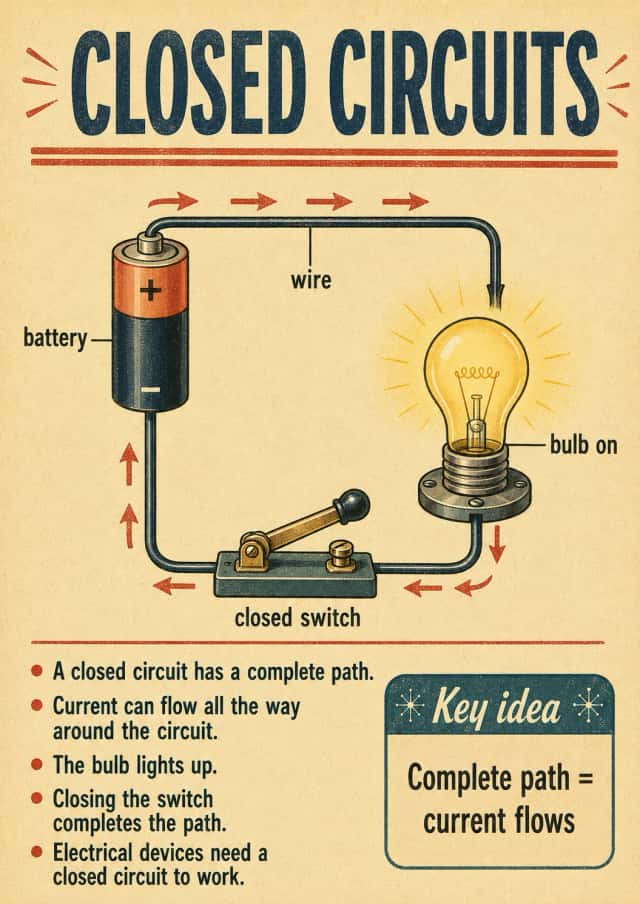 Closed circuits Electricity and Magnetism Infographic