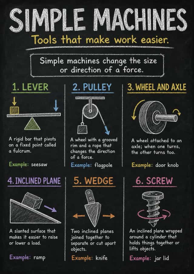 Simple Machines Forces Infographic