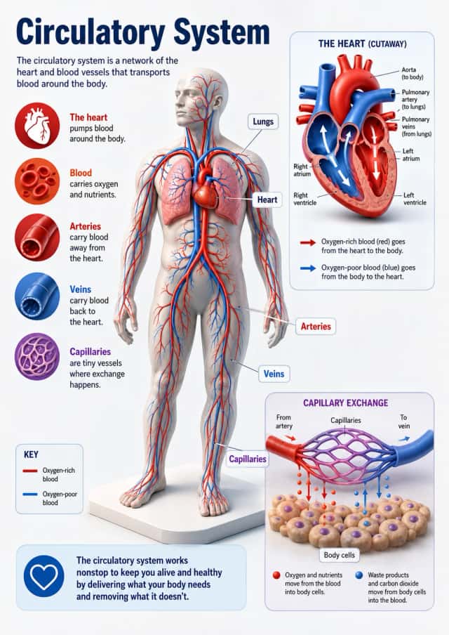Circulatory system Human Body Infographic