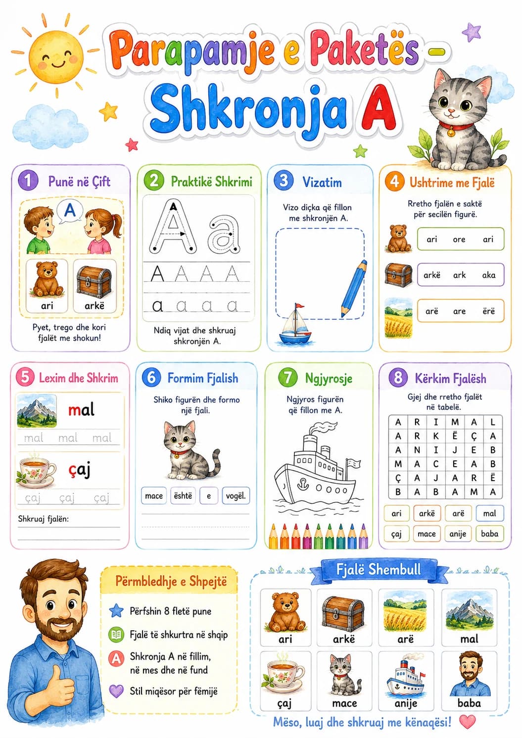 Albanian Letter A Phonics Worksheets Pack page 2 printable worksheet preview