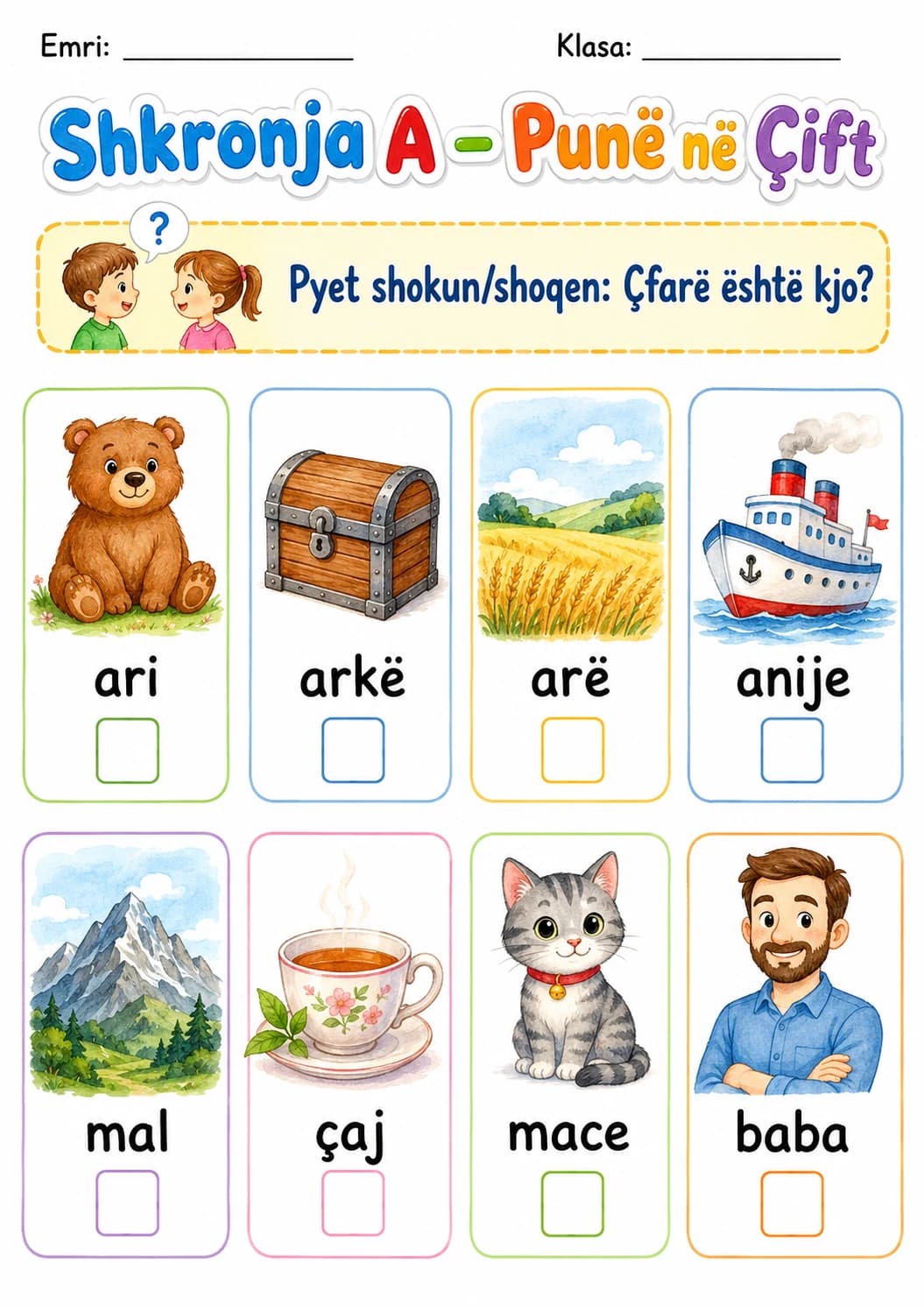 Albanian Letter A Phonics Worksheets Pack page 3 printable worksheet preview