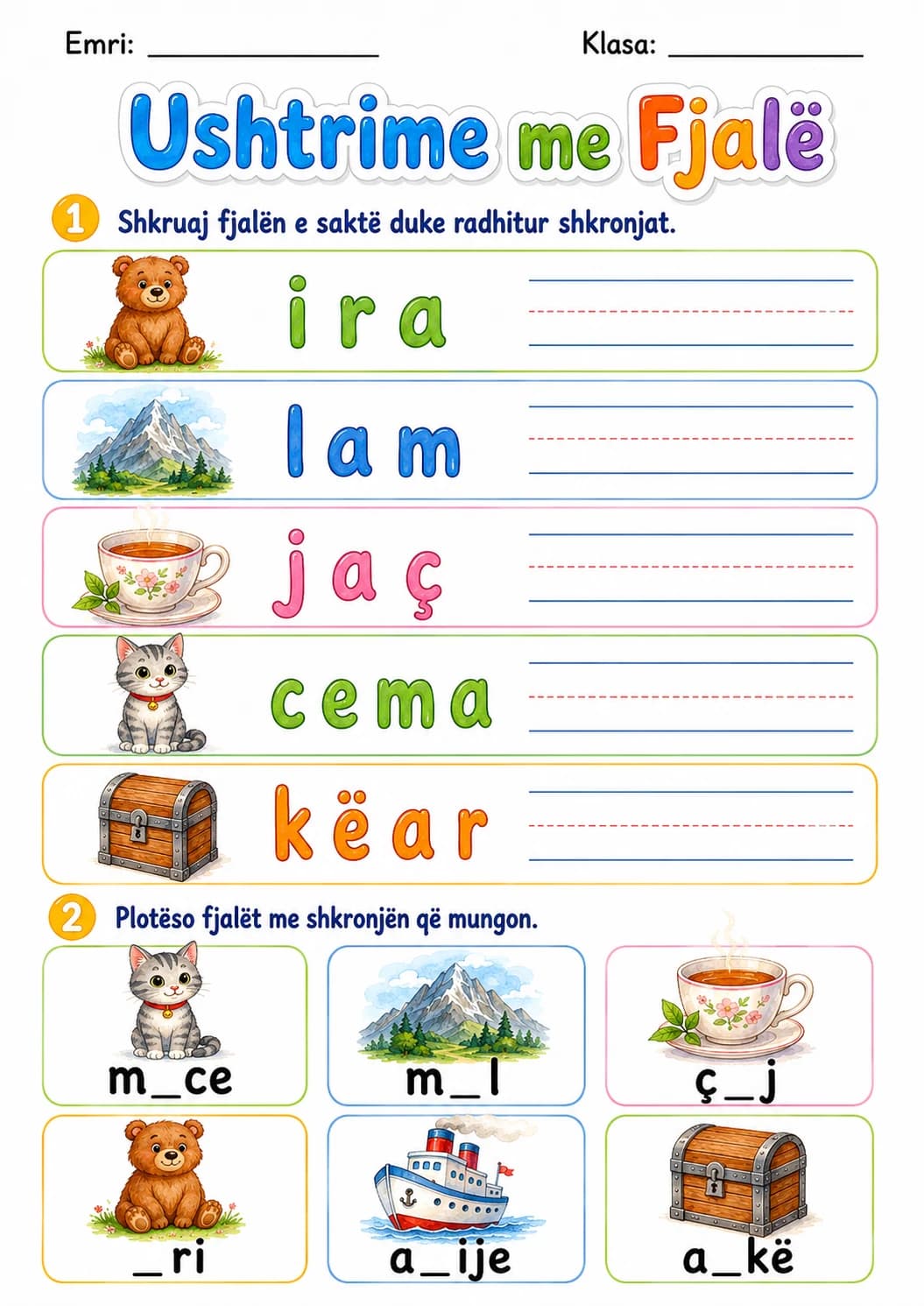 Albanian Letter A Phonics Worksheets Pack page 6 printable worksheet preview