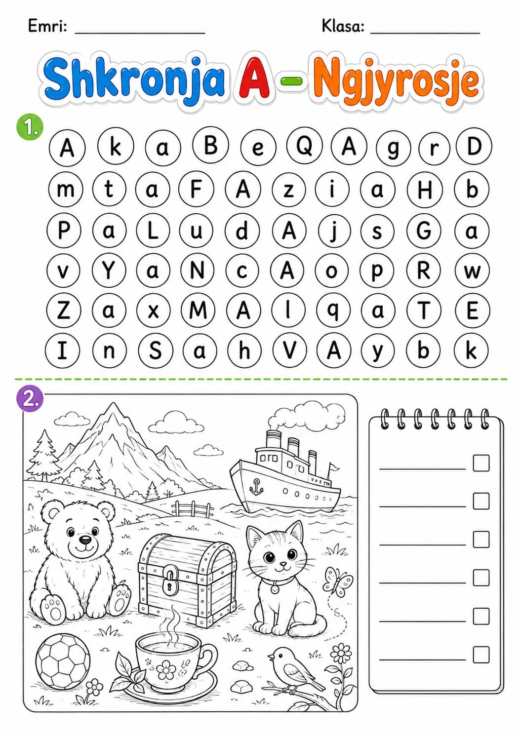 Albanian Letter A Phonics Worksheets Pack page 9 printable worksheet preview